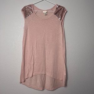 Self Esteem pink sequin top